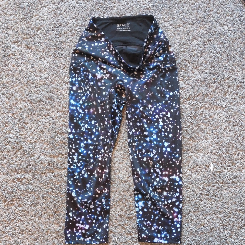 SPANX Black and Blue Star Leggings